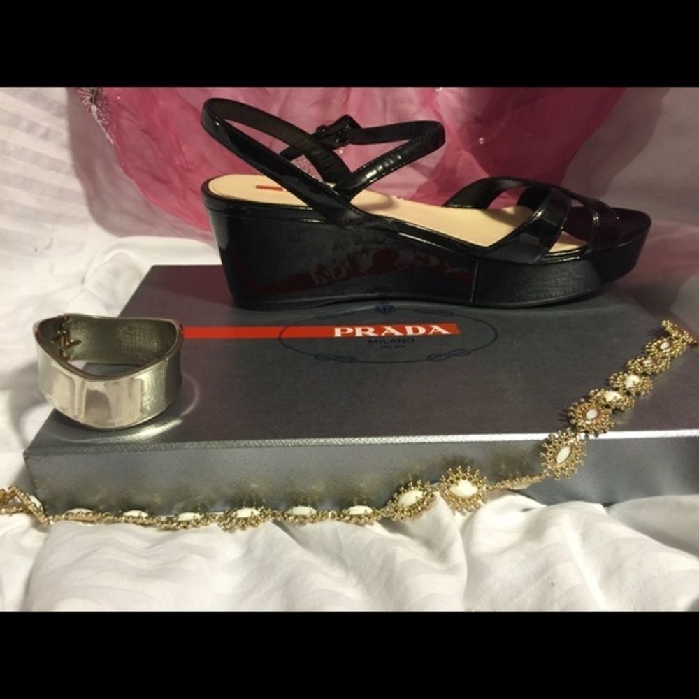 New Prada platform wedge sandals - Picture 2 of 4